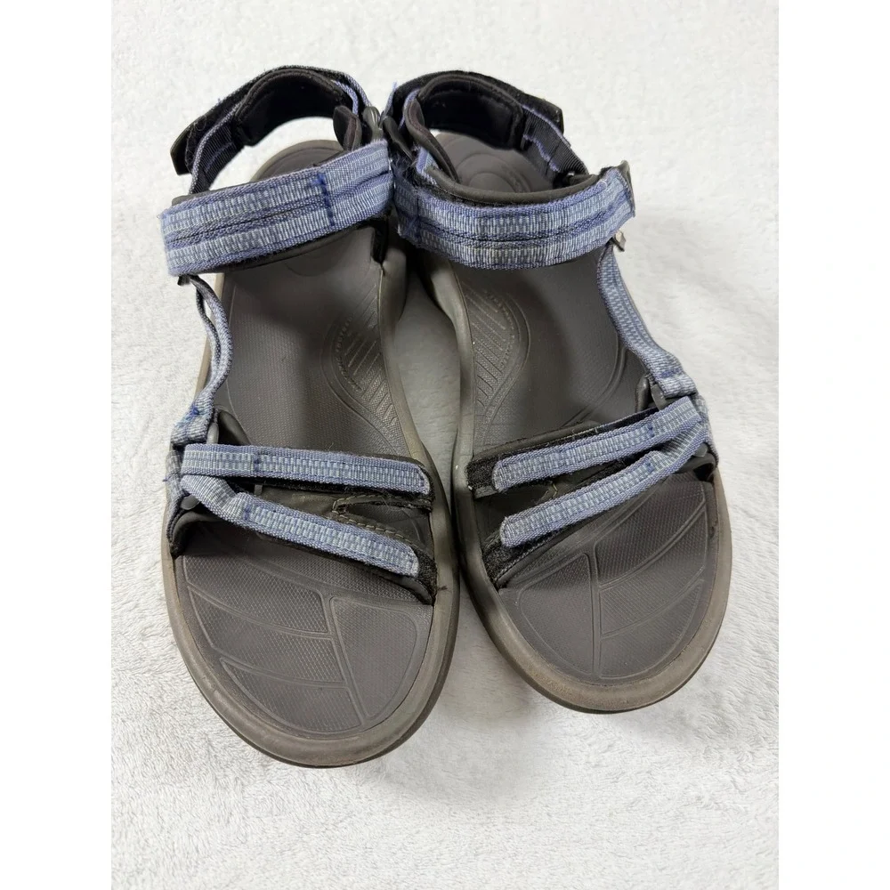 Teva Women's Terra Fi Lite Blue Grey Hiking Sandals Shoc Pad Strappy Outdoor